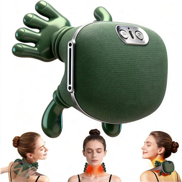 Neck Massager with Fingers & Heat - for Pain Relief Deep Tissue, Real Touch Portable Electric Bionic Hand Shiatsu Massager for Muscle Relaxation